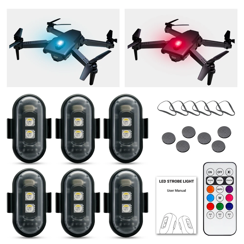 Drone Strobe Light - Lumière stroboscopique pour moto, LED RVB